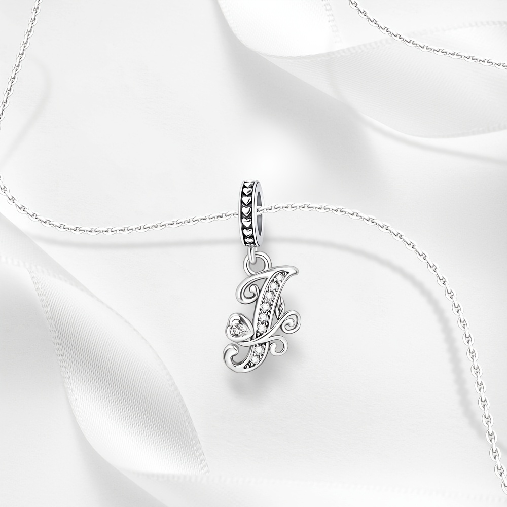 Women's 925 Sterling Silver Letter "J" Charm Pendant